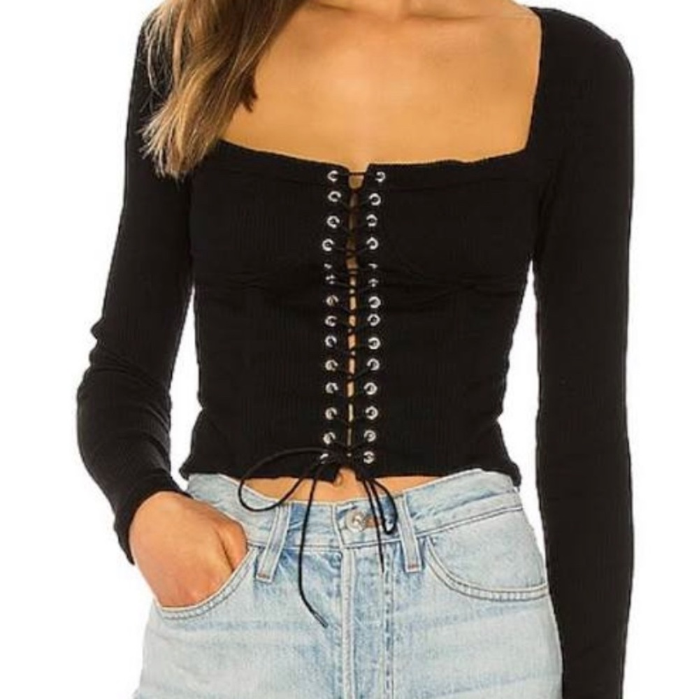I am Gia black bustier top